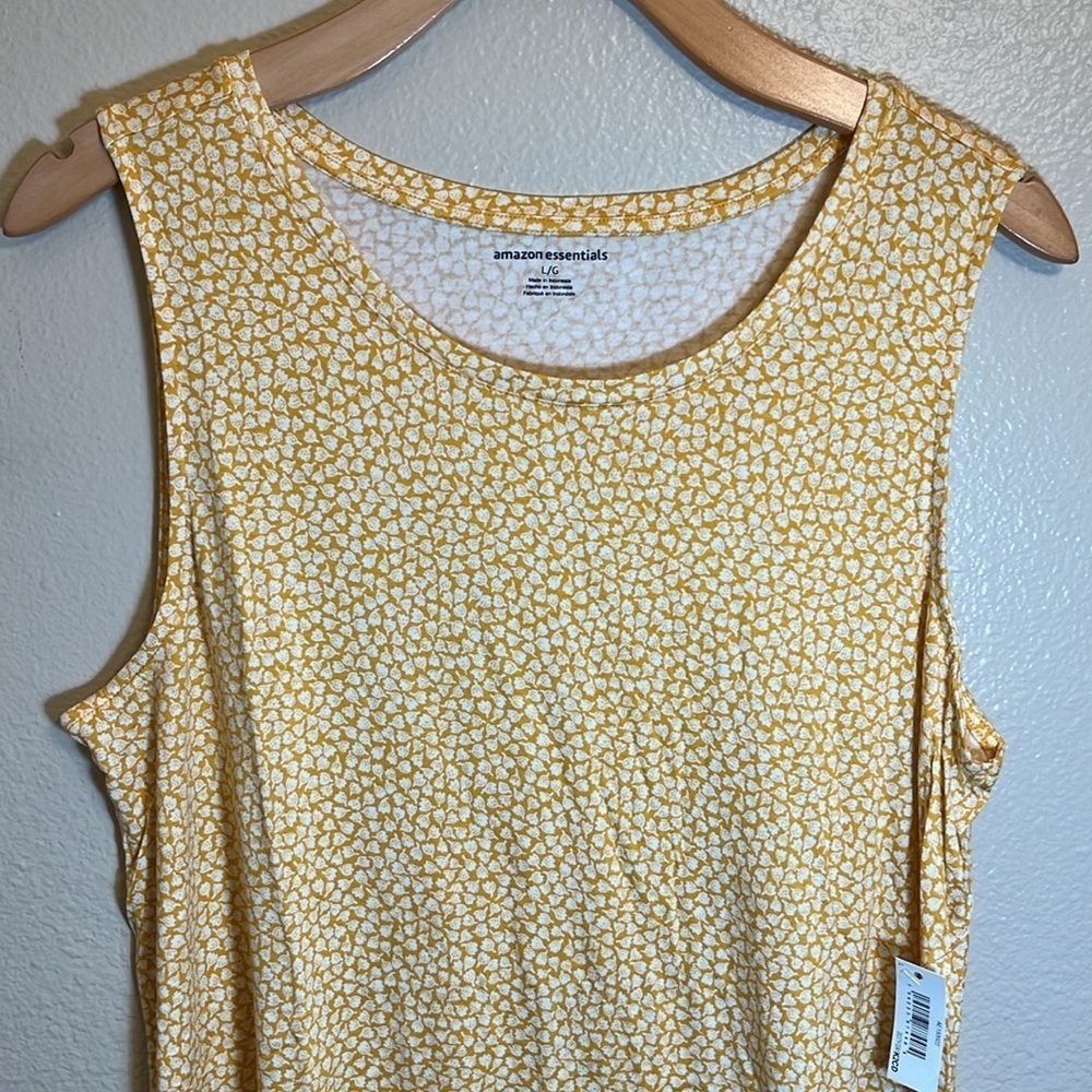 NWT Amazon Essentials Yellow Tulips Tank Swing Dress - Picture 3 of 12